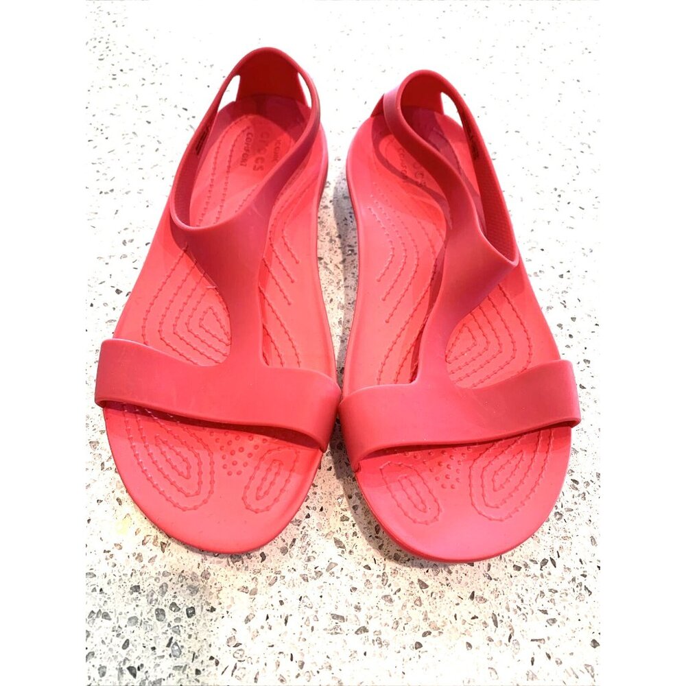 Ionic Croc Comfort Womens Thong Slingback Sandals Flats Pink Size 6